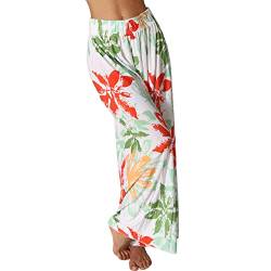 Damen Hose Palazzo Culotte Blumen Blätter Hosenrock Aladin Ali Baba Harem Haremshose B49 (as3, Alpha, l, x_l, Regular, Regular, Grün) von Candygirls