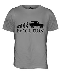 Candymix 4X4 Evolution des Menschen Herren T Shirt, Größe 2X-Large, Farbe Hellgrau von Candymix