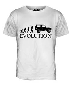 Candymix 4X4 Evolution des Menschen Herren T Shirt, Größe 3X-Large, Farbe Weiß von Candymix