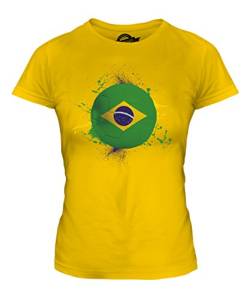 Candymix Brasilien Fußball Damen T Shirt, Größe Medium, Farbe Dunkelgelb von Candymix