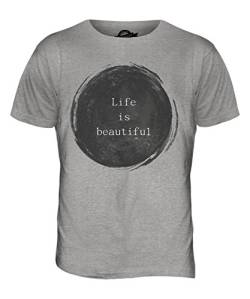 Candymix Das Leben Ist Wunderschoen Herren T Shirt, Größe 4X-Large, Farbe Grau Meliert von Candymix