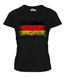 Candymix Deutschland Weinlese Flagge Damen T Shirt, Größe Medium, Farbe Schwarz von Candymix