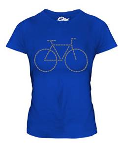 Candymix Fahrrad Kette Damen T Shirt, Größe Small, Farbe Königsblau von Candymix