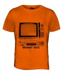Candymix Fernsehen Retro Herren T Shirt, Größe Large, Farbe Orange von Candymix