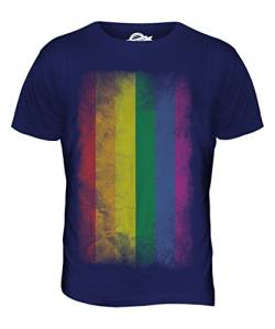 Candymix Gay Pride Verblichen Flagge Herren T Shirt, Größe Medium, Farbe Navy Blau von Candymix