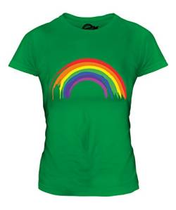 Candymix Gemalten Regenbogen Damen T Shirt, Größe Large, Farbe Grün von Candymix