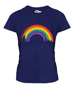 Candymix Gemalten Regenbogen Damen T Shirt, Größe Large, Farbe Navy Blau von Candymix
