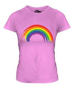 Candymix Gemalten Regenbogen Damen T Shirt, Größe Large, Farbe Rosa von Candymix