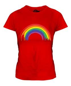 Candymix Gemalten Regenbogen Damen T Shirt, Größe Large, Farbe Rot von Candymix