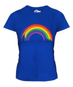 Candymix Gemalten Regenbogen Damen T Shirt, Größe Medium, Farbe Königsblau von Candymix