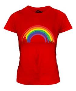 Candymix Gemalten Regenbogen Damen T Shirt, Größe Medium, Farbe Rot von Candymix