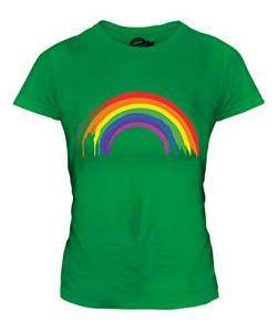 Candymix Gemalten Regenbogen Damen T Shirt, Größe Small, Farbe Grün von Candymix