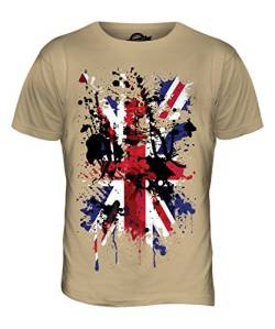 Candymix Großbritannien Abstrakt Flagge Herren T Shirt, Größe Large, Farbe Sand von Candymix