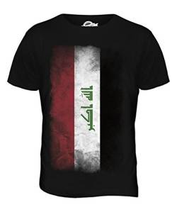 Candymix Irak Verblichen Flagge Herren T Shirt, Größe Large, Farbe Schwarz von Candymix