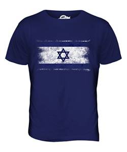 Candymix Israel Weinlese Flagge Herren T Shirt, Größe Medium, Farbe Navy Blau von Candymix