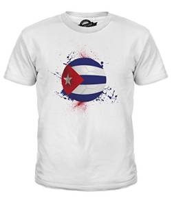 Candymix Kuba Fußball Unisex Jungen Mädchen T Shirt, Größe 12 Jahre, Farbe Weiß von Candymix