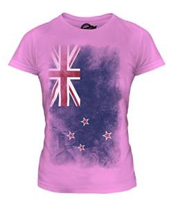 Candymix Neuseeland Verblichen Flagge Damen T Shirt, Größe Medium, Farbe Rosa von Candymix