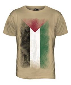 Candymix Palestine Verblichen Flagge Herren T Shirt, Größe Large, Farbe Sand von Candymix