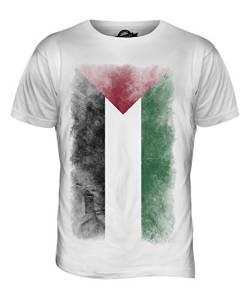 Candymix Palestine Verblichen Flagge Herren T Shirt, Größe Large, Farbe Weiß von Candymix