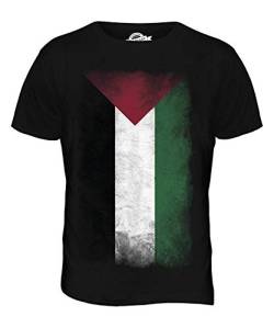 Candymix Palestine Verblichen Flagge Herren T Shirt, Größe X-Large, Farbe Schwarz von Candymix