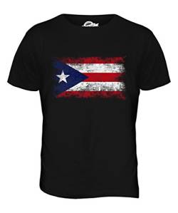Candymix Puerto Rico Weinlese Flagge Herren T Shirt, Größe 2X-Large, Farbe Schwarz von Candymix