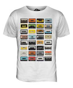 Candymix Retro Kassetten Herren T Shirt, Größe 3X-Large, Farbe Weiß von Candymix