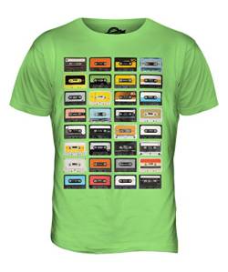 Candymix Retro Kassetten Herren T Shirt, Größe Large, Farbe Limettengrün von Candymix