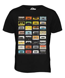 Candymix Retro Kassetten Herren T Shirt, Größe Small, Farbe Schwarz von Candymix