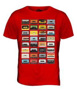 Candymix Retro Kassetten Herren T Shirt, Größe X-Large, Farbe Rot von Candymix