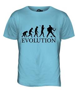 Candymix Rock N Roll Imitator Evolution des Menschen Herren T Shirt, Größe Large, Farbe Himmelblau von Candymix