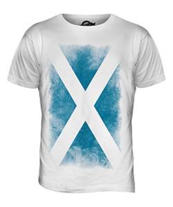 Candymix Schottland Verblichen Flagge Herren T Shirt, Größe 3X-Large, Farbe Weiß von Candymix