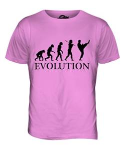 Candymix Taekwondo Evolution des Menschen Herren T Shirt, Größe Medium, Farbe Rosa von Candymix