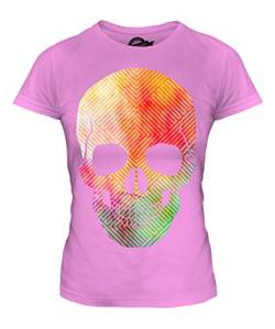 Candymix Totenkopf Aquarell Damen T Shirt, Größe Large, Farbe Rosa von Candymix