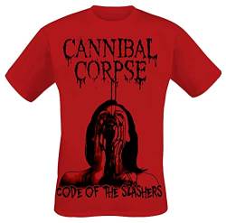 Cannibal Corpse Code of Slashers Männer T-Shirt rot S 100% Baumwolle Band-Merch, Bands von Cannibal Corpse