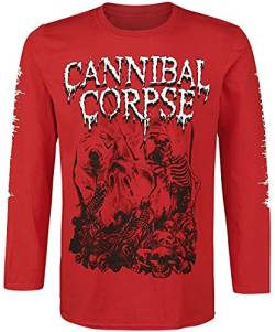 Cannibal Corpse Pile of Skulls 2018 Männer Langarmshirt rot L von Cannibal Corpse