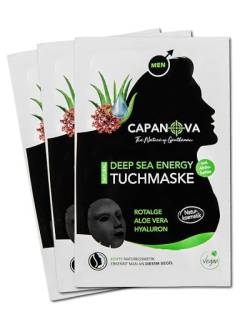 CAPANOVA Natural Deep Sea Energy Tuchmaske I Gesichtsmaske Männer I 3er Gesichtsmasken Set I Reinigt & revitalisiert die Haut I Vegan, 100% natürlich von Capanova - The Nature of Gentlemen
