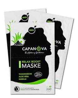 CAPANOVA Natural Relax Boost Maske I Gesichtsmaske Männer I 3er Gesichtsmasken Set, 6 Anwendungen I Pflegt beanspruchte Männerhaut I Vegan, 100% natürlich von Capanova - The Nature of Gentlemen