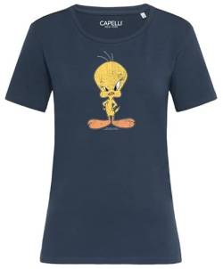 Capelli New York - Looney Tunes Tweety Angry Bird - Damen T-Shirt S - Navy von Capelli New York