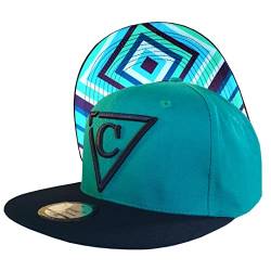 Capiche [99+ VARIATIONEN] Snapback Cap - Kappe - Baseball - Mütze - Herren - BlauGrün - Diamant - abstrakte Kunst - Geometrisch - [Regular] The Diamond von Capiche