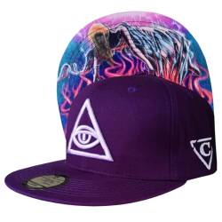 Capiche [99+ VARIATIONEN] Snapback Cap - Kappe - Baseball - Mütze - Herren - Dunkelviolett - Schwebend - mental - übernatürlich - Paranormal - [Superpower] Levitation von Capiche