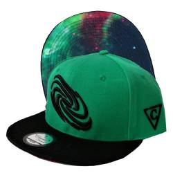 Capiche [99+ VARIATIONEN] Snapback Cap - Kappe - Baseball - Mütze - Herren - Grün - Universum - Sterne - Galaxy - Melkweg - [Galaxy] Green Galaxy von Capiche