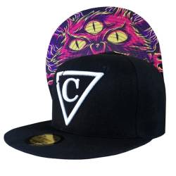 Capiche [99+ VARIATIONEN] Snapback Cap - Kappe - Baseball - Mütze - Herren - schwarz - Monster - Kat - haarig - [Special] Purple Monster Cat von Capiche