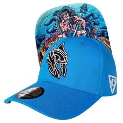 Capiche [99+ VARIATIONEN] Snapback Cap - Kappe - Baseball - Mütze - Kunst - Unisex - Schirm - Männer - Herren - Damen - [Norse Gods] - Njord Curved - Blau - Ozean von Capiche