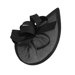 Caprilite Faszinator-Hut mit Mond und Kopfband, für Hochzeiten, Pferderennen, maßgeschneiderte Sinamay-Scheiben, Schwarz , Einheitsgröße von Caprilite