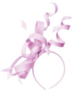 Sinamay Haarreif mit Wirbelschlaufe, Fascinator für Damen, Hochzeit, Ascot Rennen (Blush Pale Pink) von Caprilite