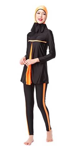 CaptainSwim Frauen voller Länge Lange muslimische islamische Burkini bescheidene Bademode (XL, Orange) von CaptainSwim