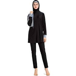 CaptainSwim Muslimische Bademode für Frauen Bescheidene vollständige Abdeckung Burkini islamischer Hijab Badeanzug (5XL, Schwarz) von CaptainSwim