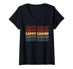 Damen Retro Capy Nagetier Capibara Vintage Wasserschwein Capybara T-Shirt mit V-Ausschnitt von Capybara Geschenke & Ideen
