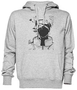 Capzy Kakashi Grau Kapuzenpullover Sweatshirt Unisex Herren Damen Größe XL Grey Unisex Hoodie Size XL von Capzy