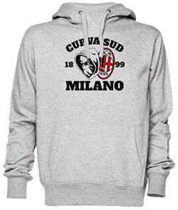 Curva Sud Milano Grau Kapuzenpullover Sweatshirt Unisex Herren Damen Grey Unisex Hoodie von Capzy